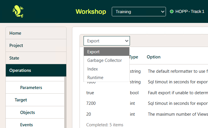 Execution Area select