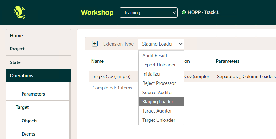 Extension Type select