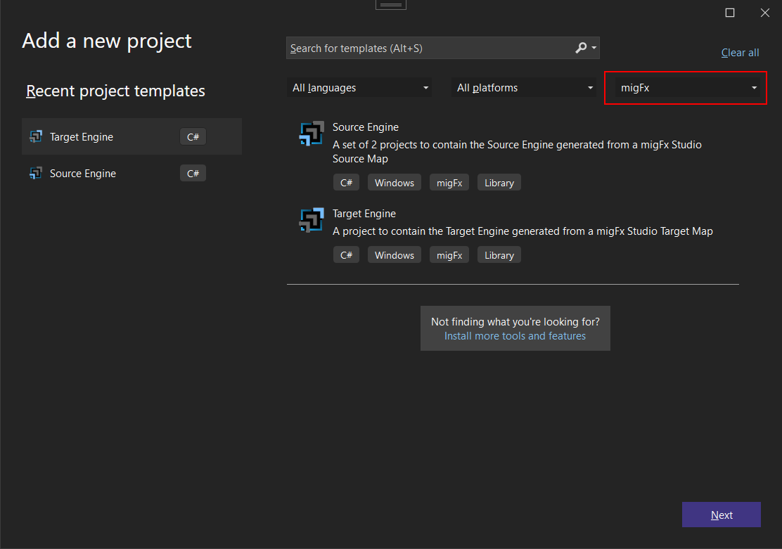 Projects Add Project Dialog