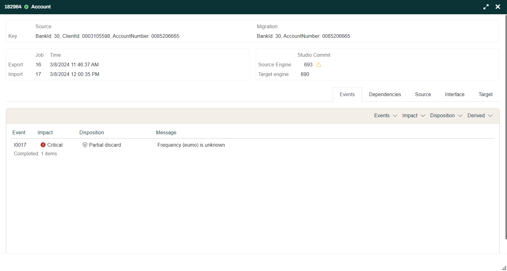Business Object Events tab