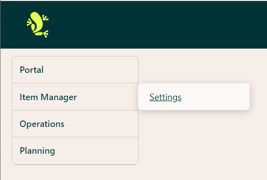 Settings option