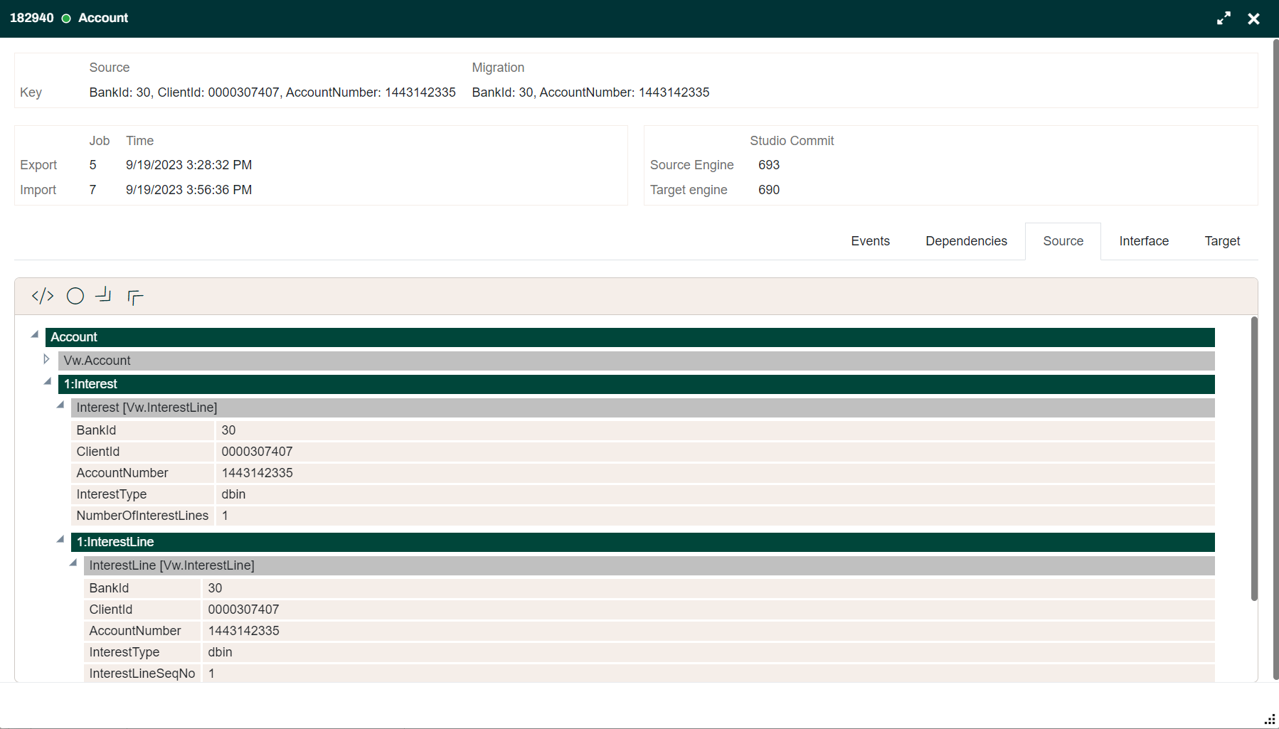 Business Object Source tab