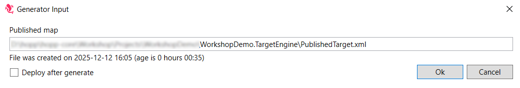 Generator Input Dialog
