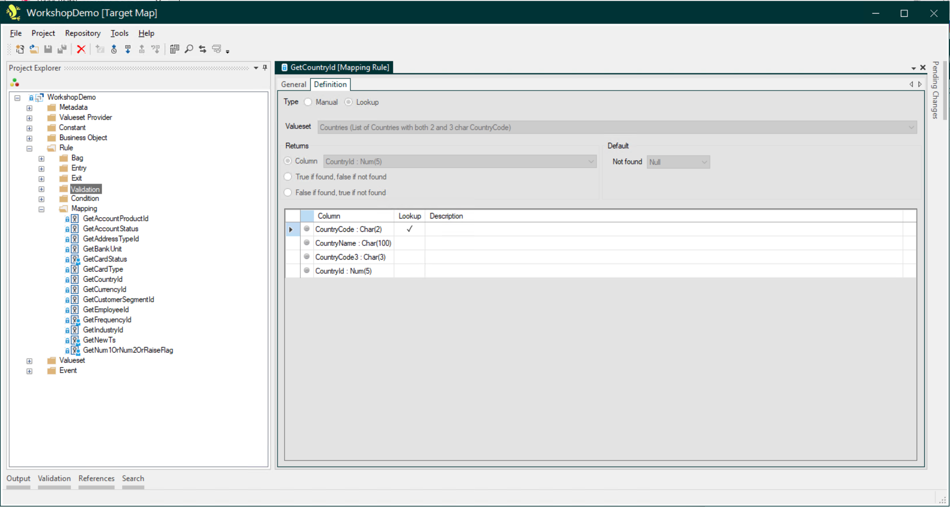 Rule Definition Lookup