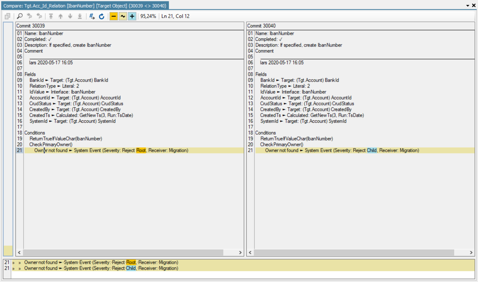 Studio Repository Item Comparison