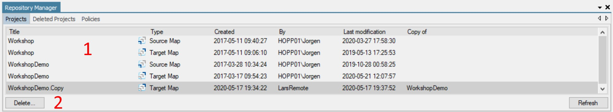 Studio Repository RepoManager Projects
