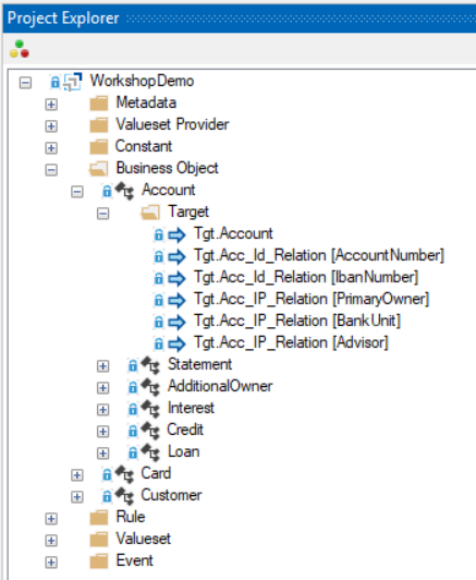 Project Explorer Target Objects